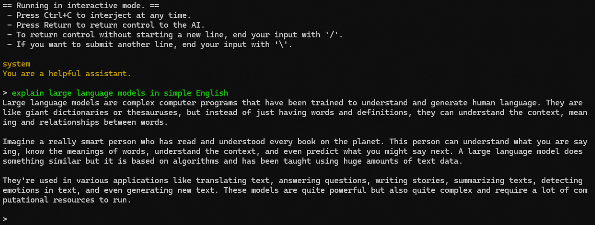 llama-cli conversation chat
